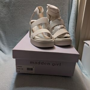 Madden Girl Cream Platform Sandals